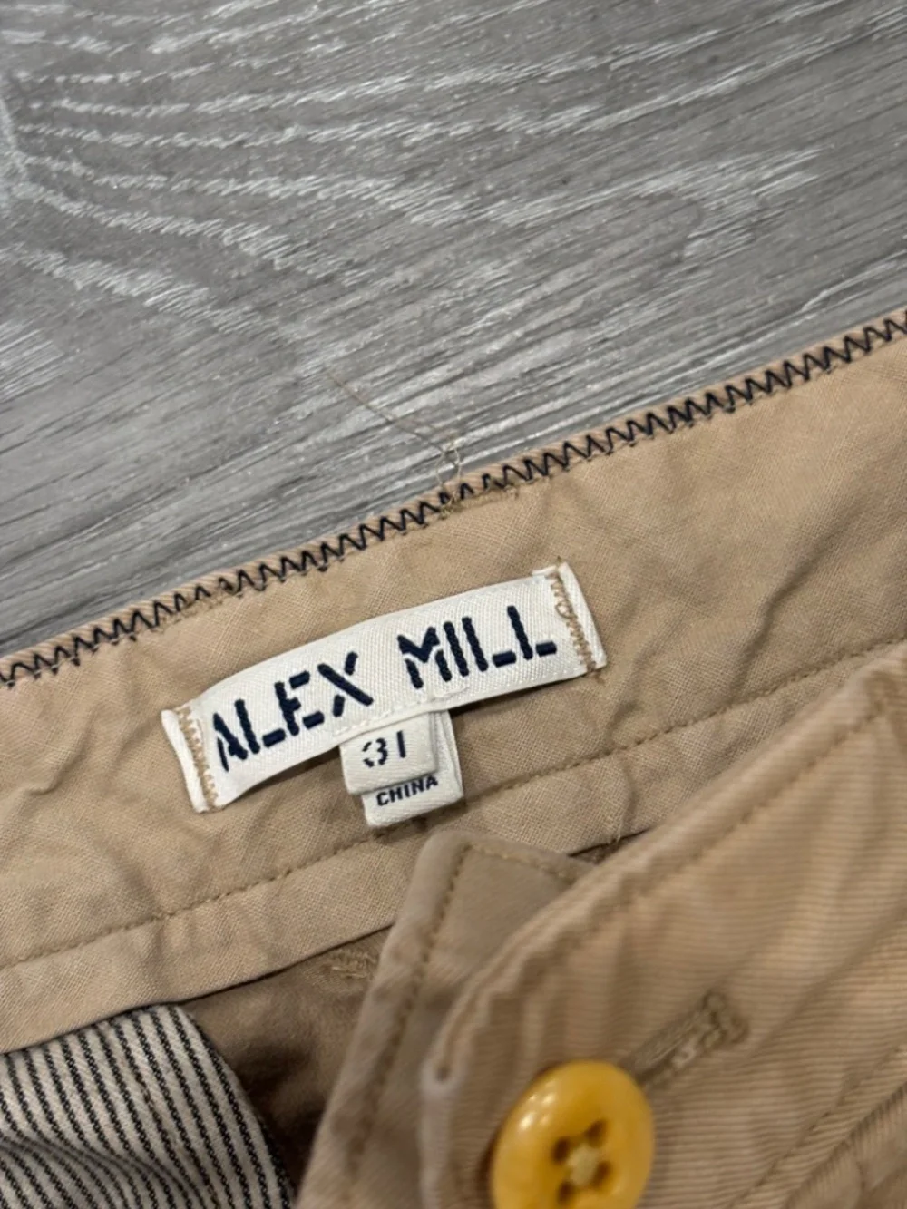 Alex Mill Standard Pleated Pant In Chino Vintage Khaki Cuffed Mens 31
